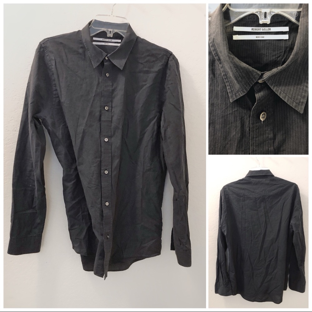 ROBERT GELLER Men’s Pinstripe LS Dress Shirt sz M